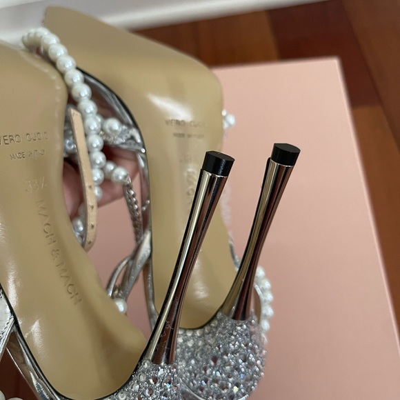 BNIB MACH & MACH Diamond of Elizabeth Pearl PVC Clear Pumps 39 - Picture 12 of 14